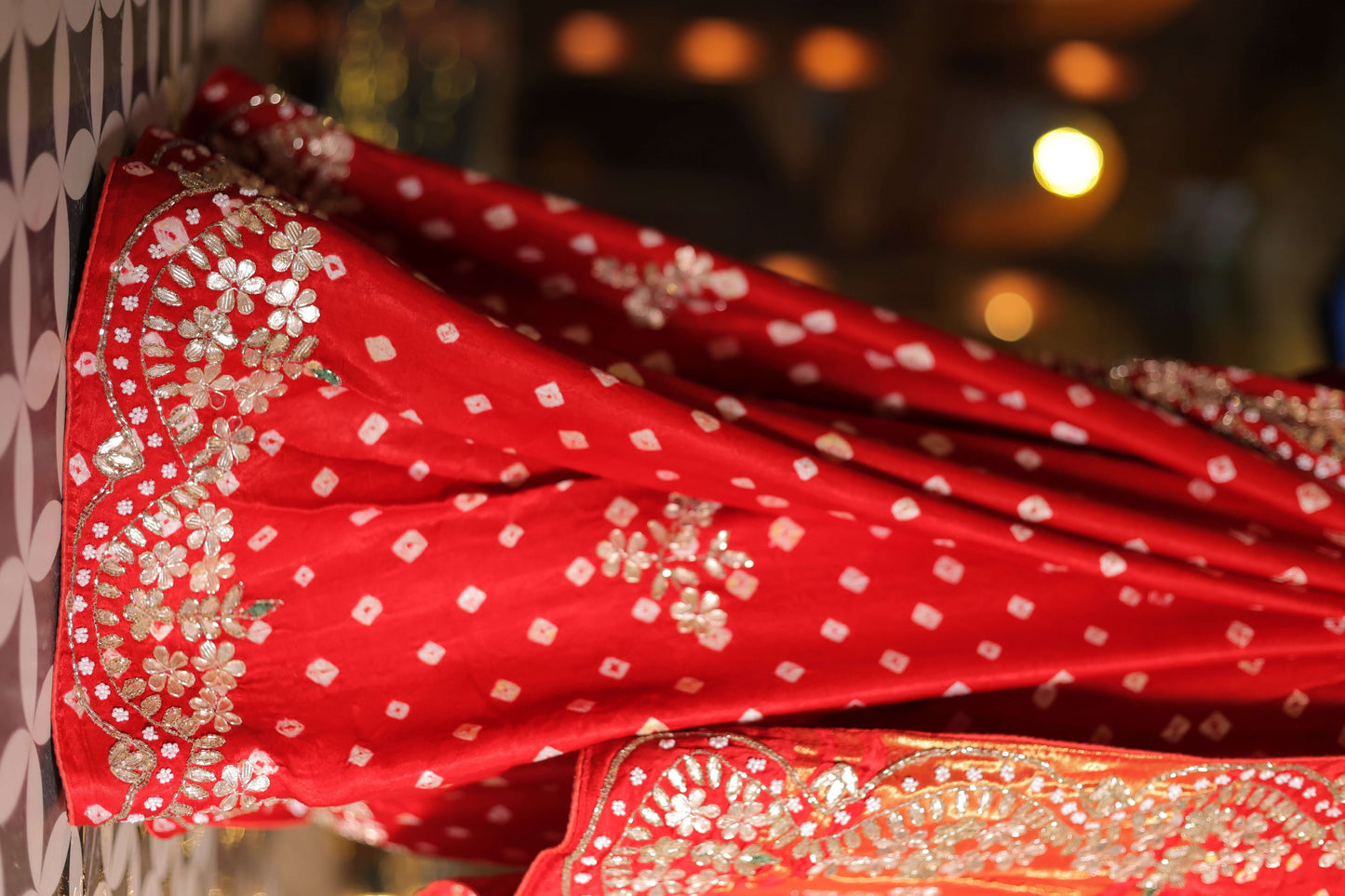 Sindoor Saaj – Karwa Chauth Special Designer Saree in Crimson Red