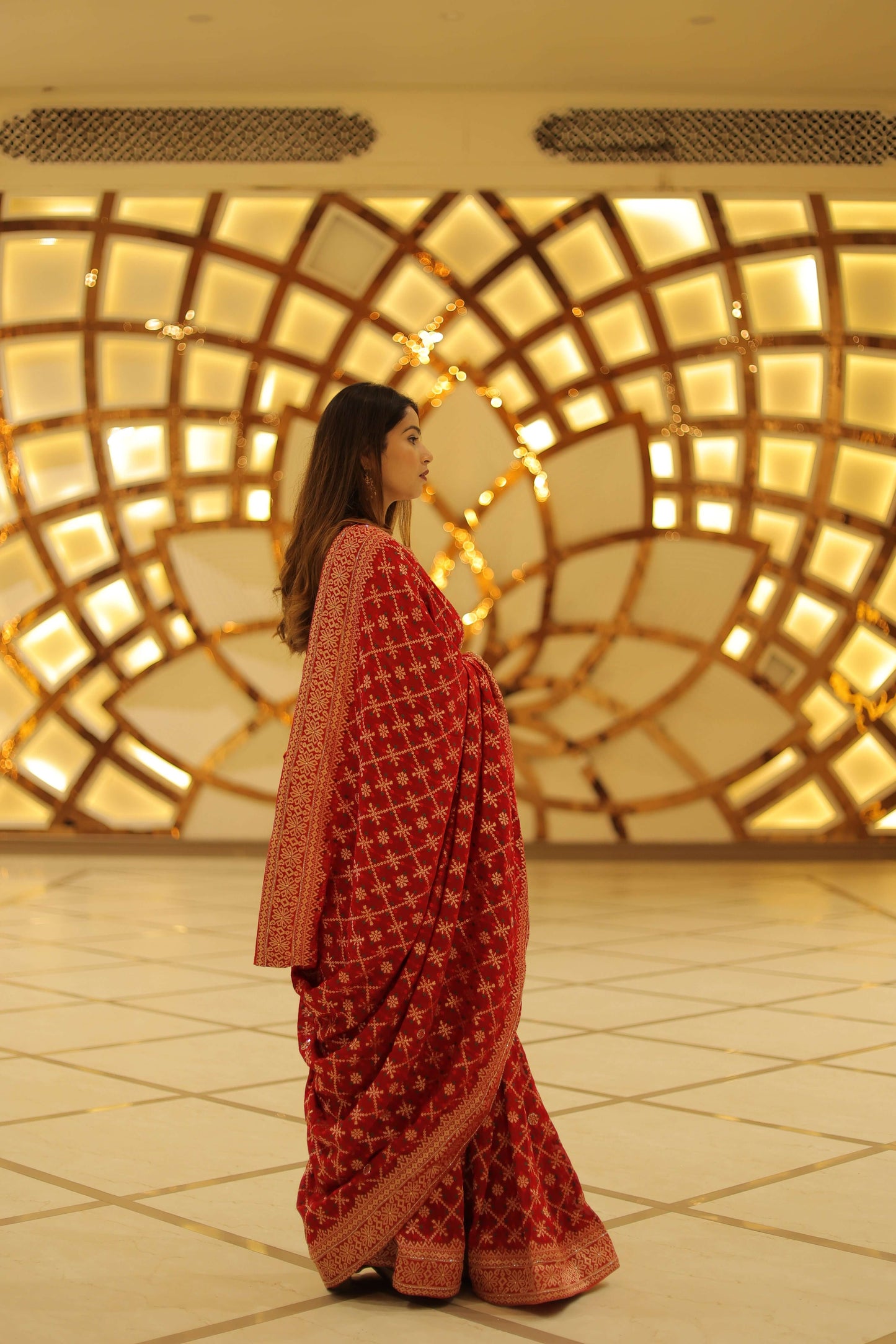 Sindoor Mohini – Karwa Chauth Special Woven Saree in Radiant Red