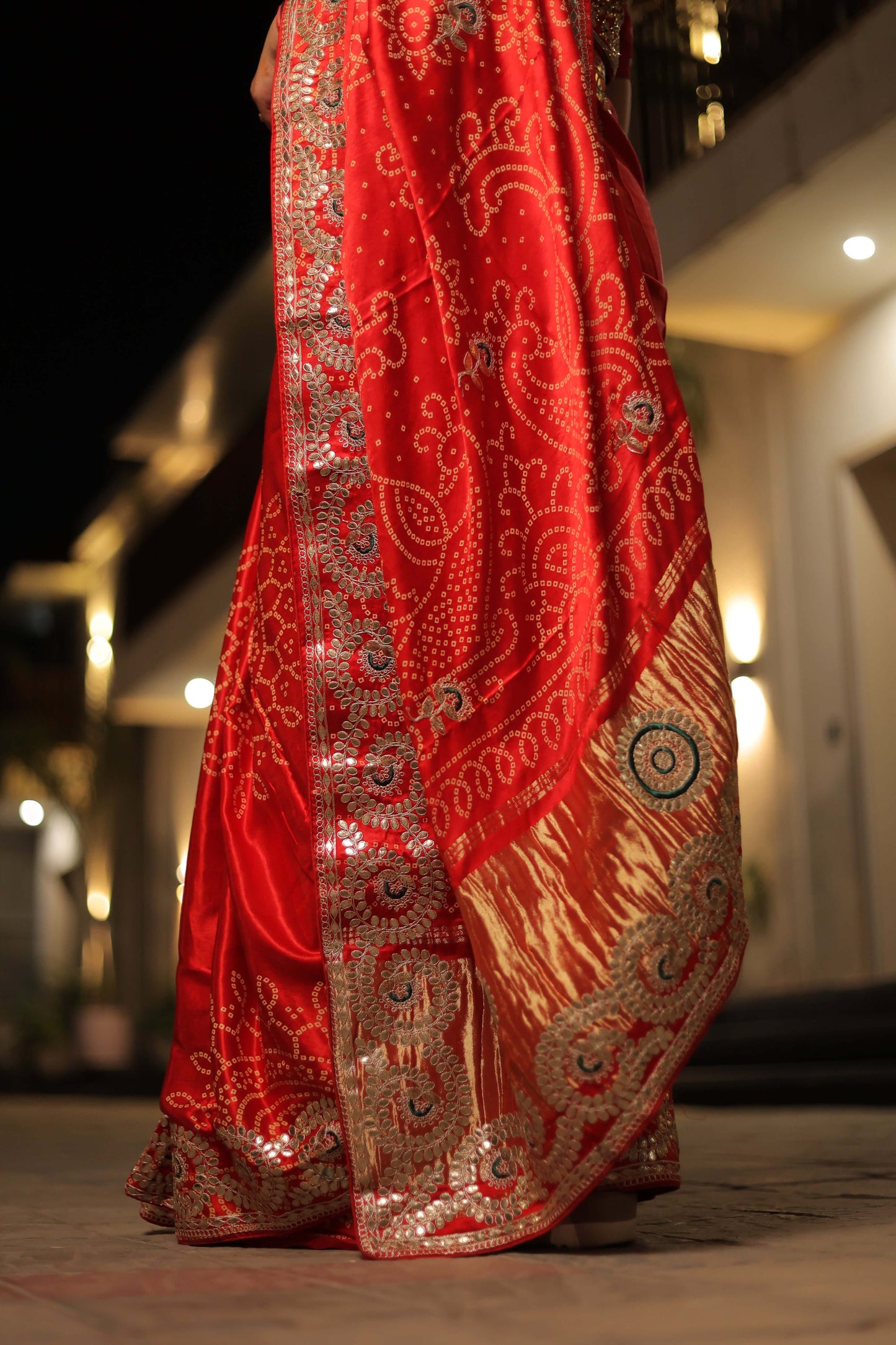 Sindoor Rooh – Karwa Chauth Special Silk Bandhani Saree with Gotta Patti Work