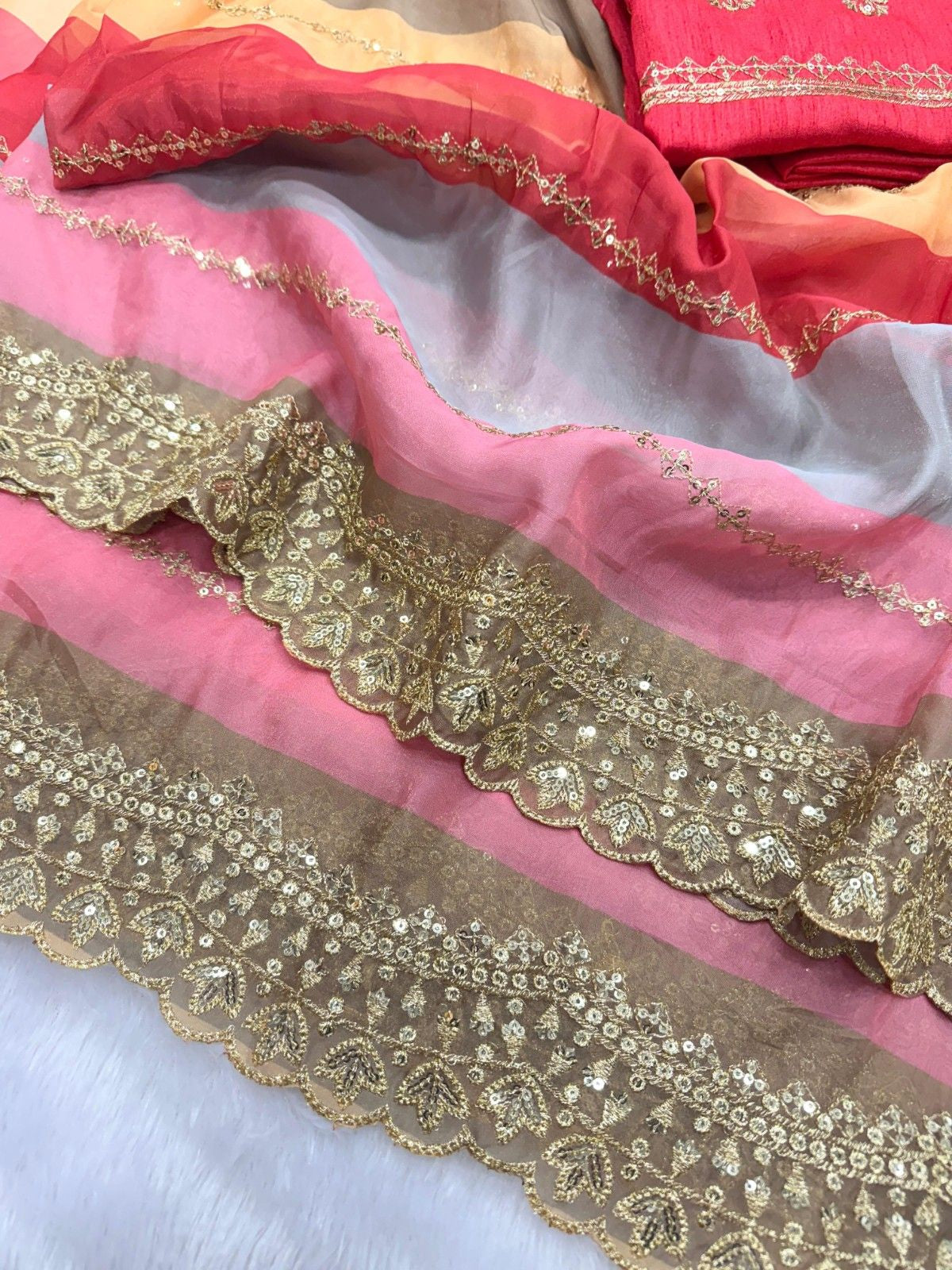 Golden Grace Designer Sequins Saree