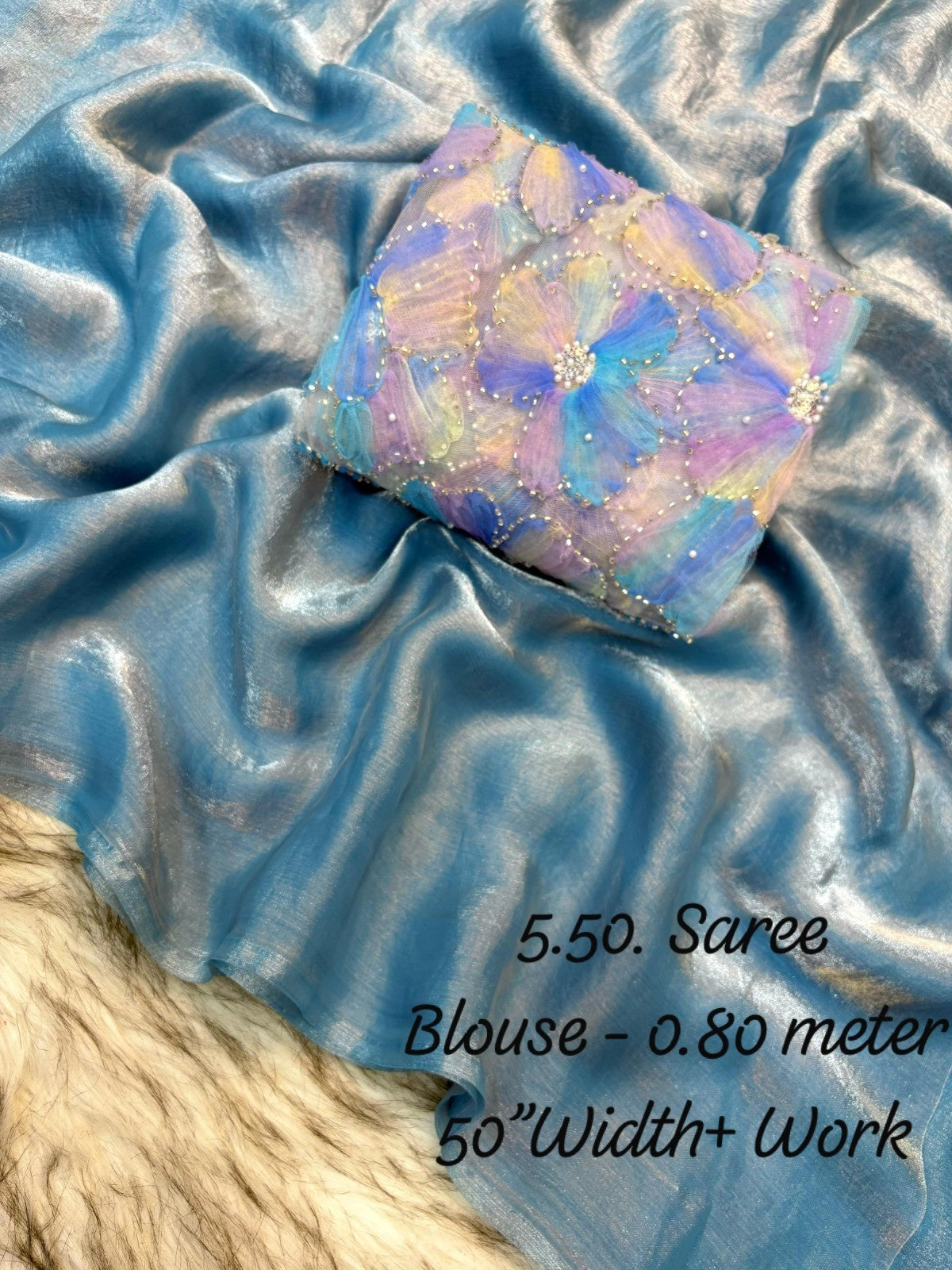 Soft Fandy Satin Silk Designer Saree