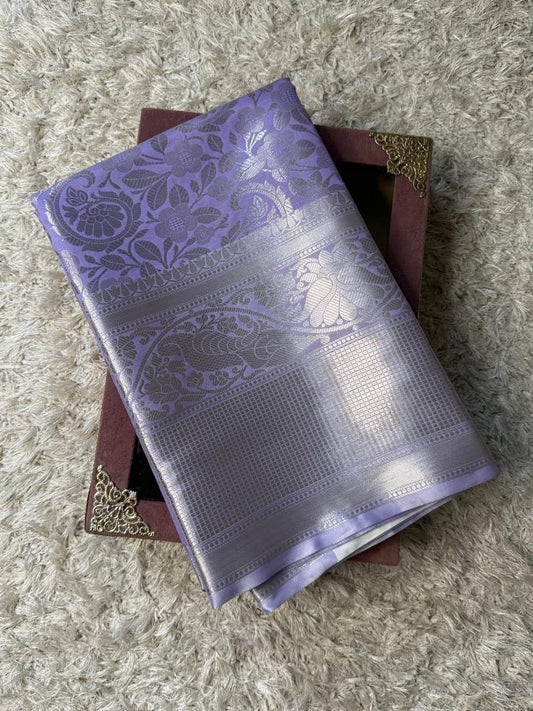 Lavender Amethyst Banarasi Silk Saree