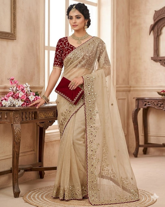 Celebrity Shine Jimmy Choo Satin Saree