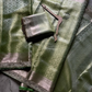 Grape Banarasi Soft Kanchi Tissue Silk Saree with Lace Border & Brocade Blouse