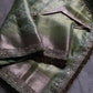 Banarasi Soft Kanchi Tissue Silk Saree with Lace Border & Brocade Blouse