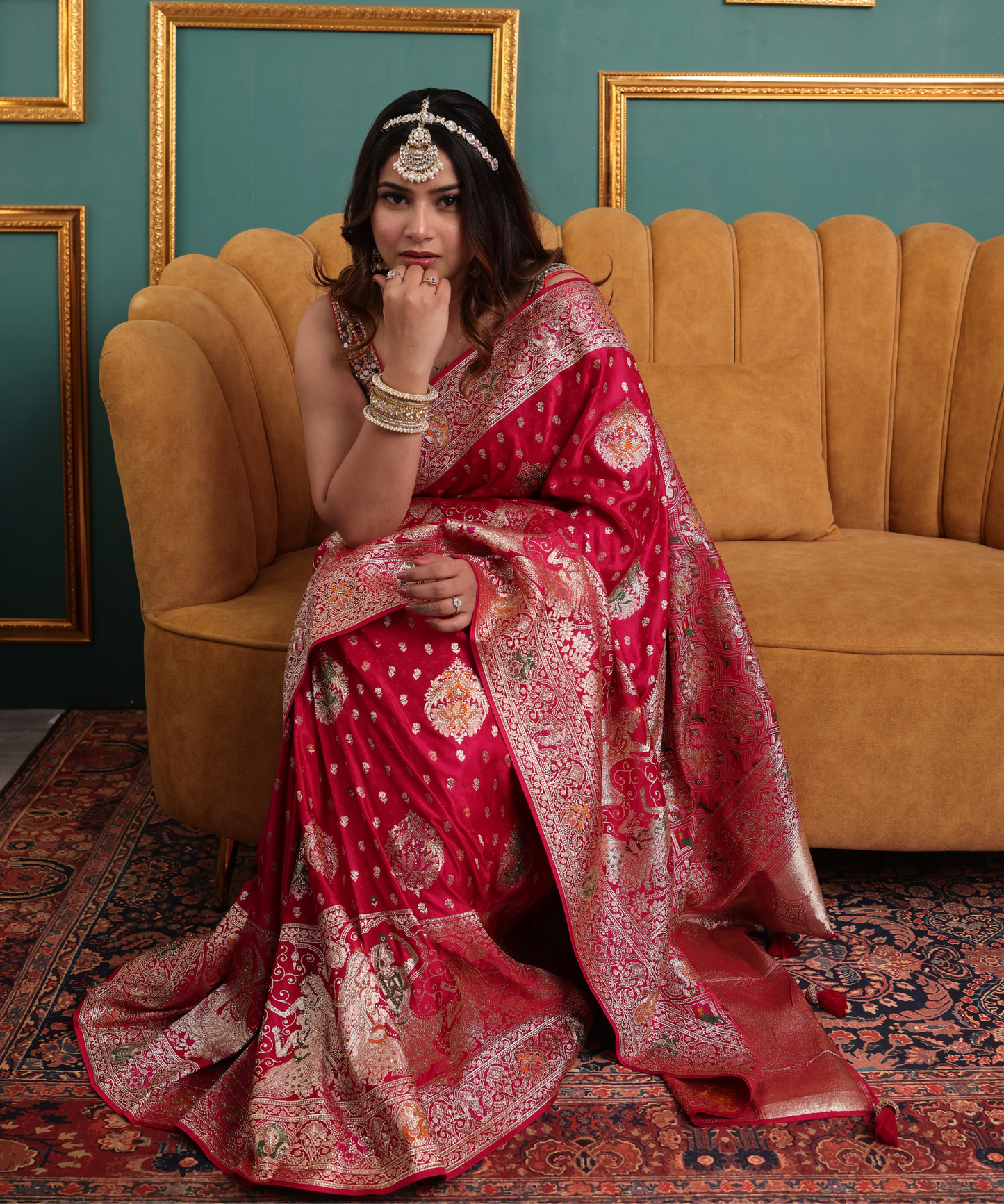 Royal Magenta Banarasi Silk Saree with Intricate Zari Weaving