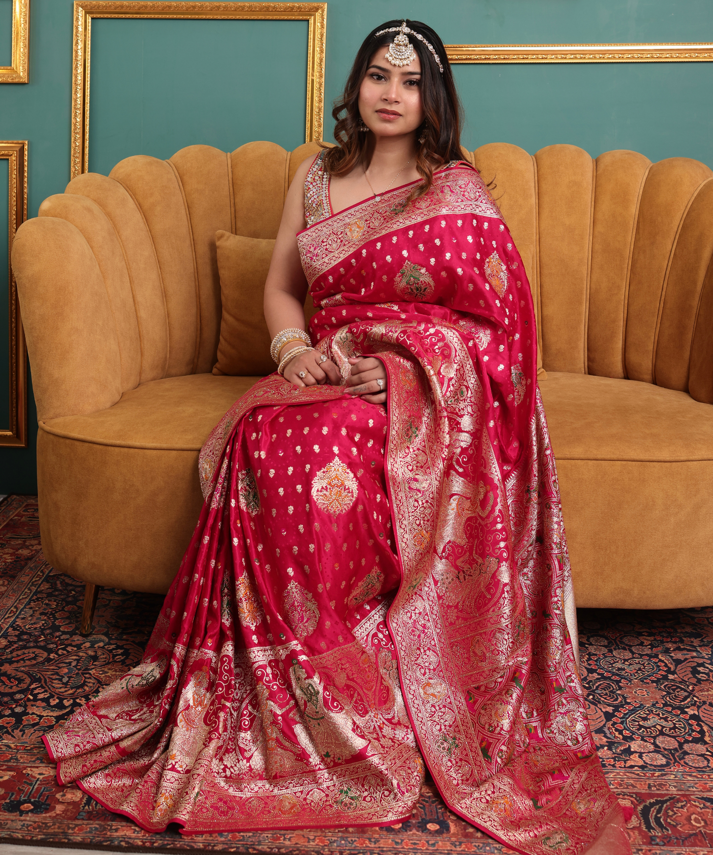 Royal Magenta Banarasi Silk Saree with Intricate Zari Weaving