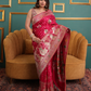 Royal Magenta Banarasi Silk Saree with Intricate Zari Weaving