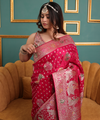Royal Magenta Banarasi Silk Saree with Intricate Zari Weaving