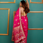 Fuchsia Pink Banarasi Art Silk Saree with Golden Zari Weaving