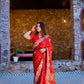 Sindoor Saaj – Karwa Chauth Special Designer Saree in Crimson Red