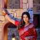 Sindoor Saaj – Karwa Chauth Special Designer Saree in Crimson Red