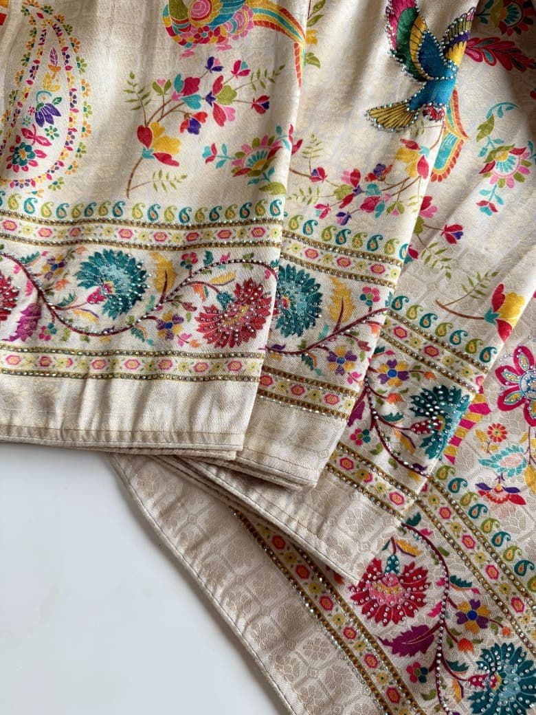 Rainbow Noor Jacquard Silk Saree