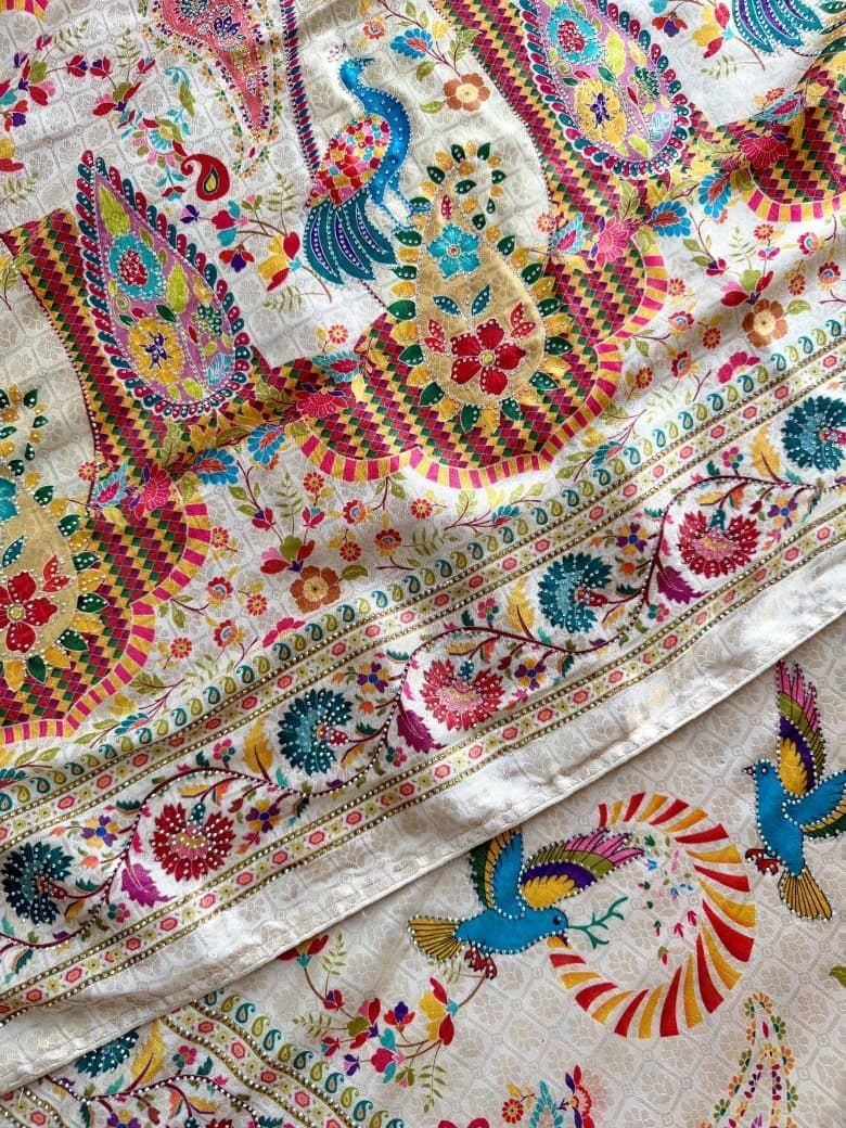 Rainbow Noor Jacquard Silk Saree