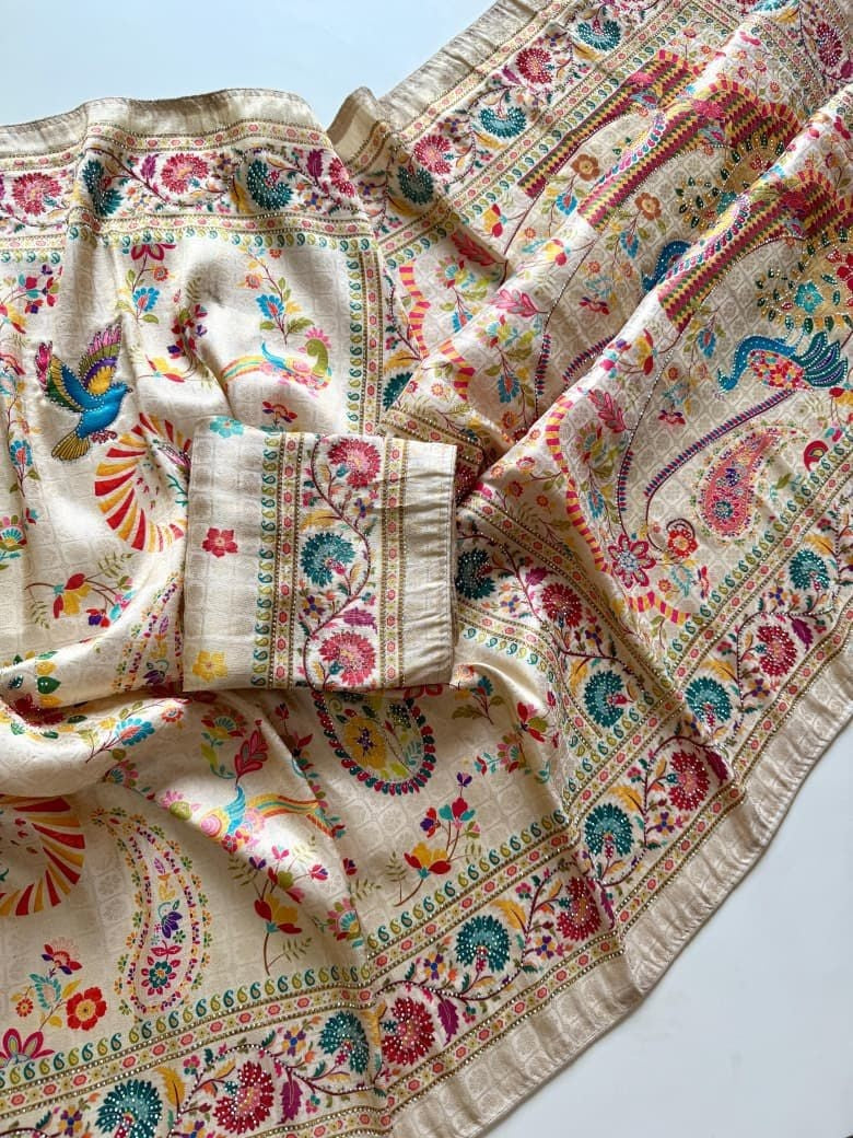 Rainbow Noor Jacquard Silk Saree