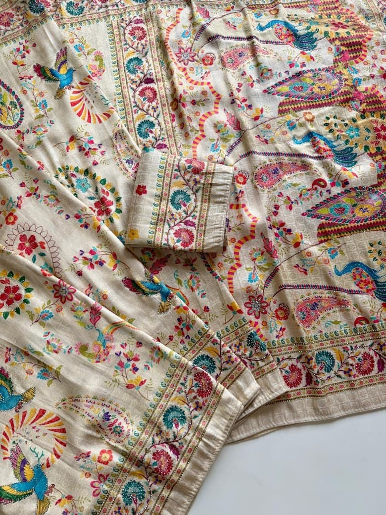 Rainbow Noor Jacquard Silk Saree