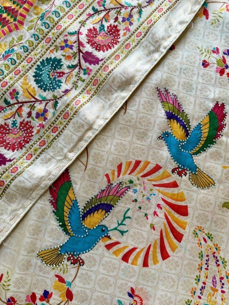 Rainbow Noor Jacquard Silk Saree