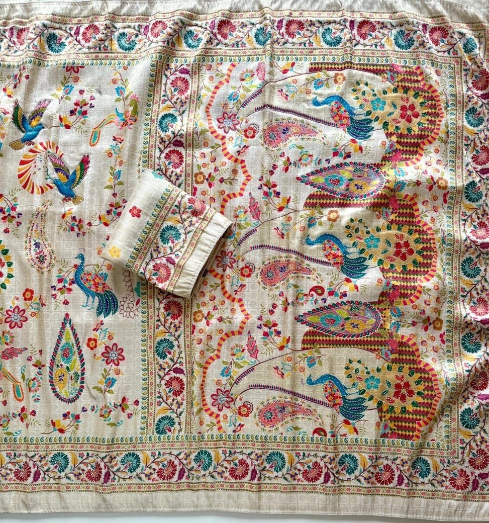 Rainbow Noor Jacquard Silk Saree