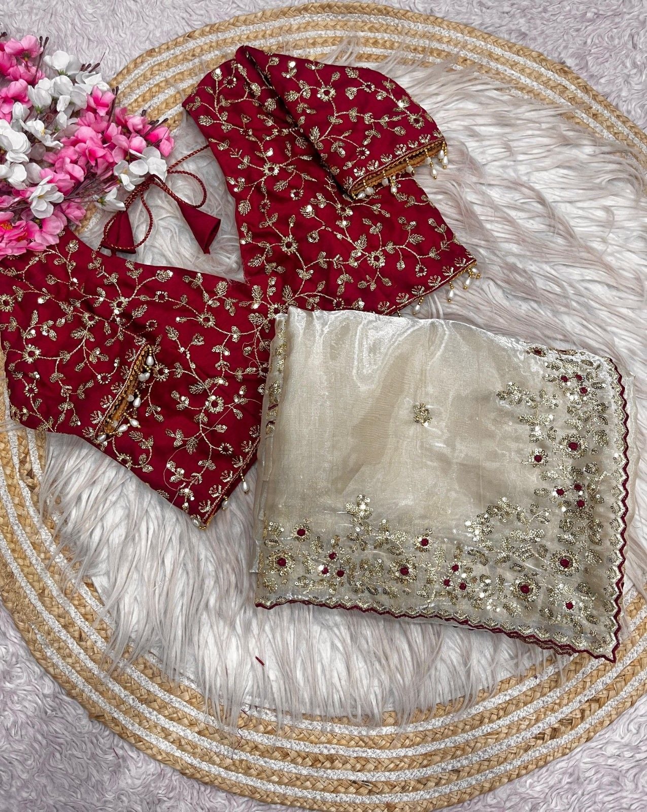 Celebrity Shine Jimmy Choo Satin Saree