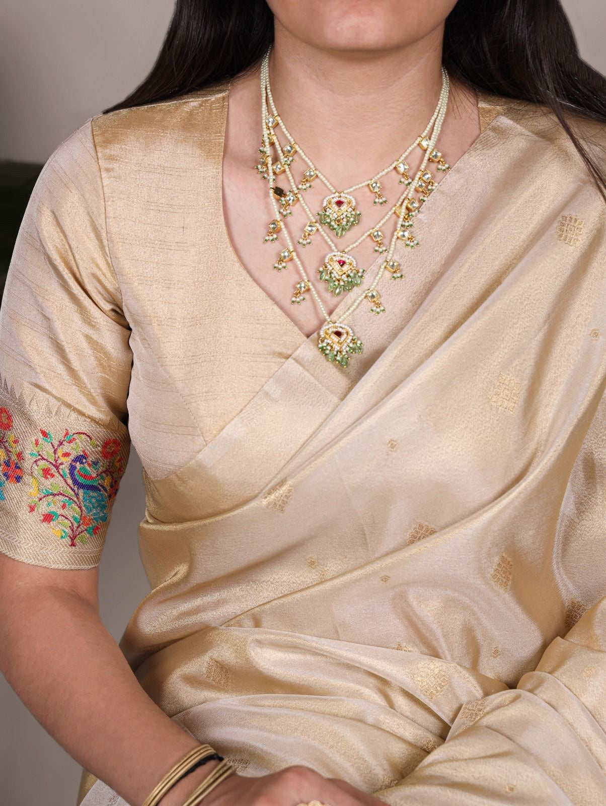 Golden Glow Tissue Paithani Saree