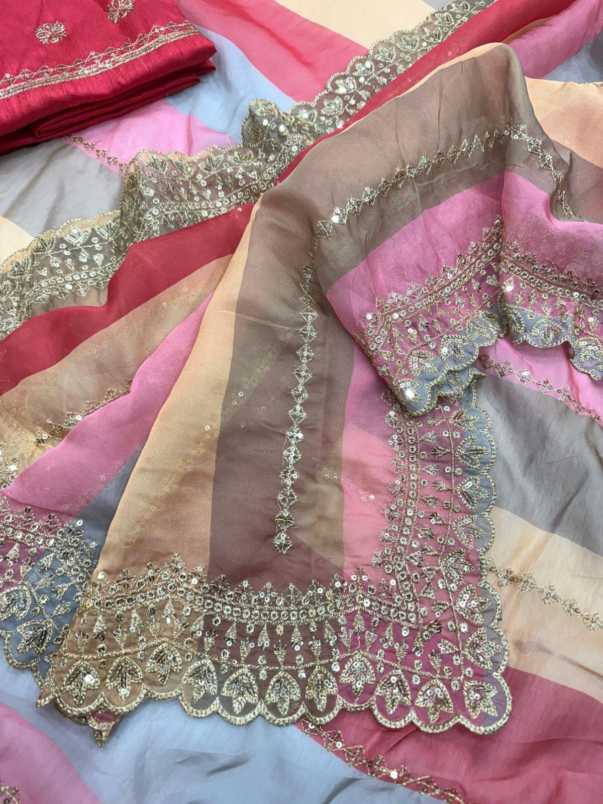 Golden Grace Designer Sequins Saree