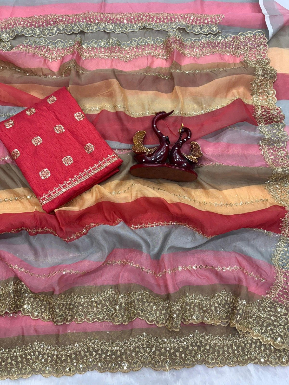 Golden Grace Designer Sequins Saree