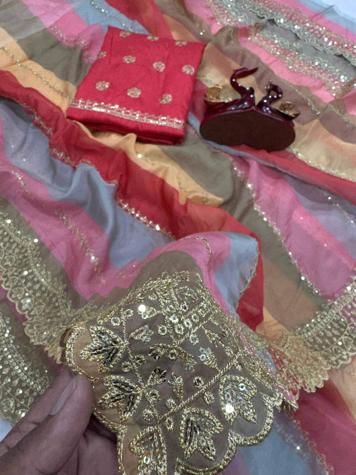 Golden Grace Designer Sequins Saree