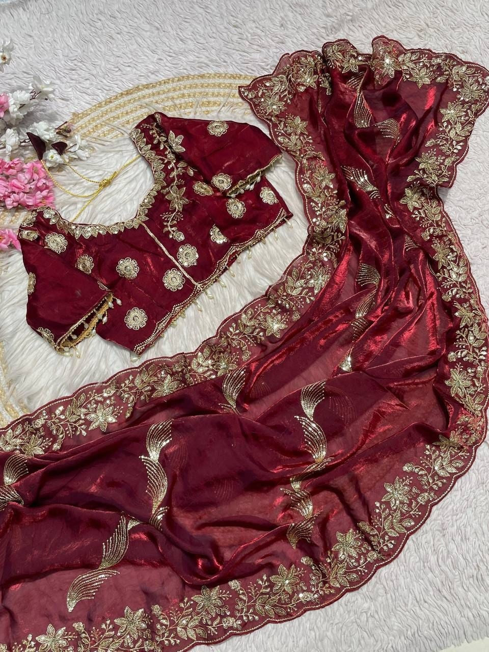 Celebrity Shine Fendy Satin Saree