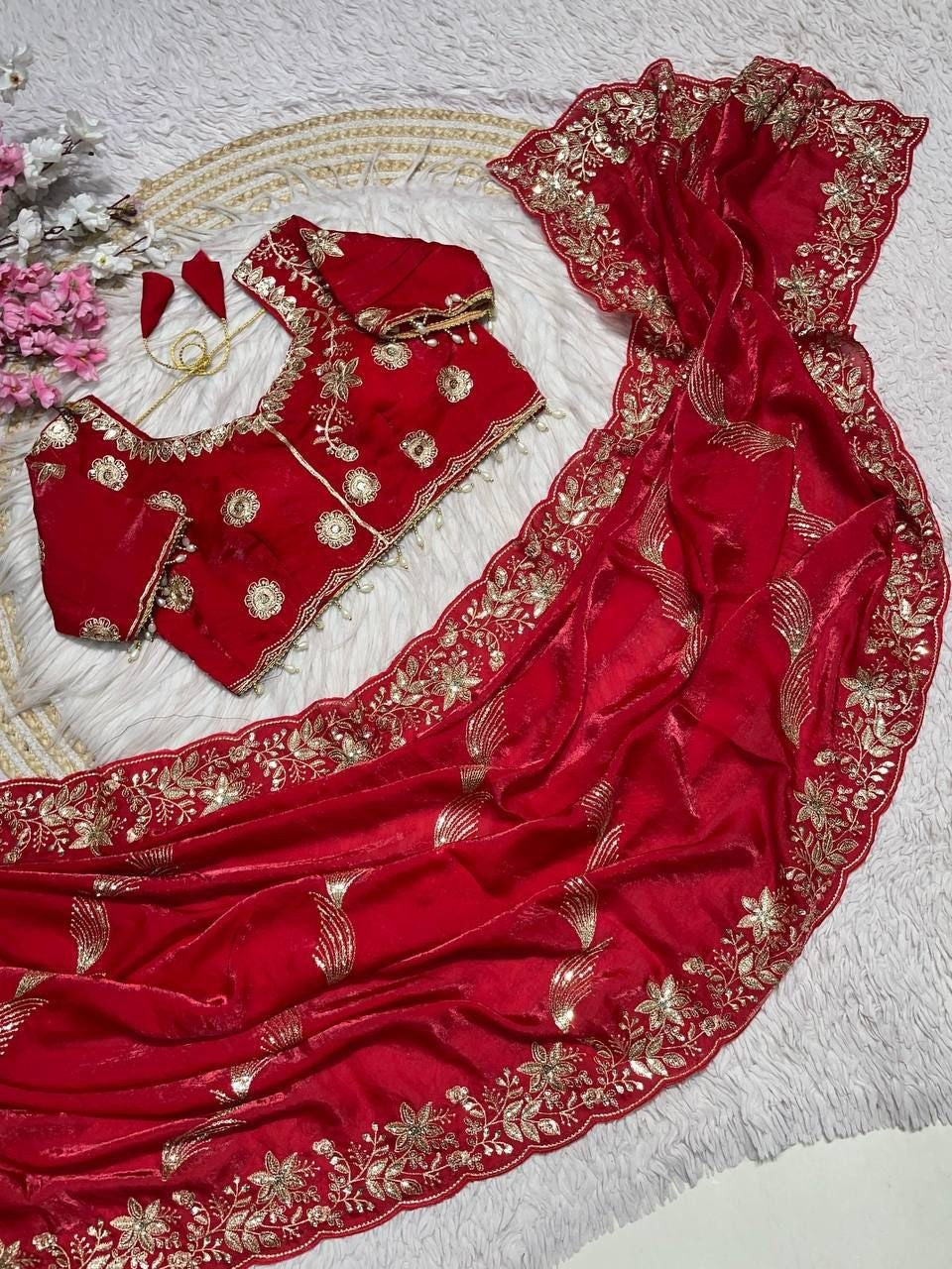 Celebrity Shine Fendy Satin Saree