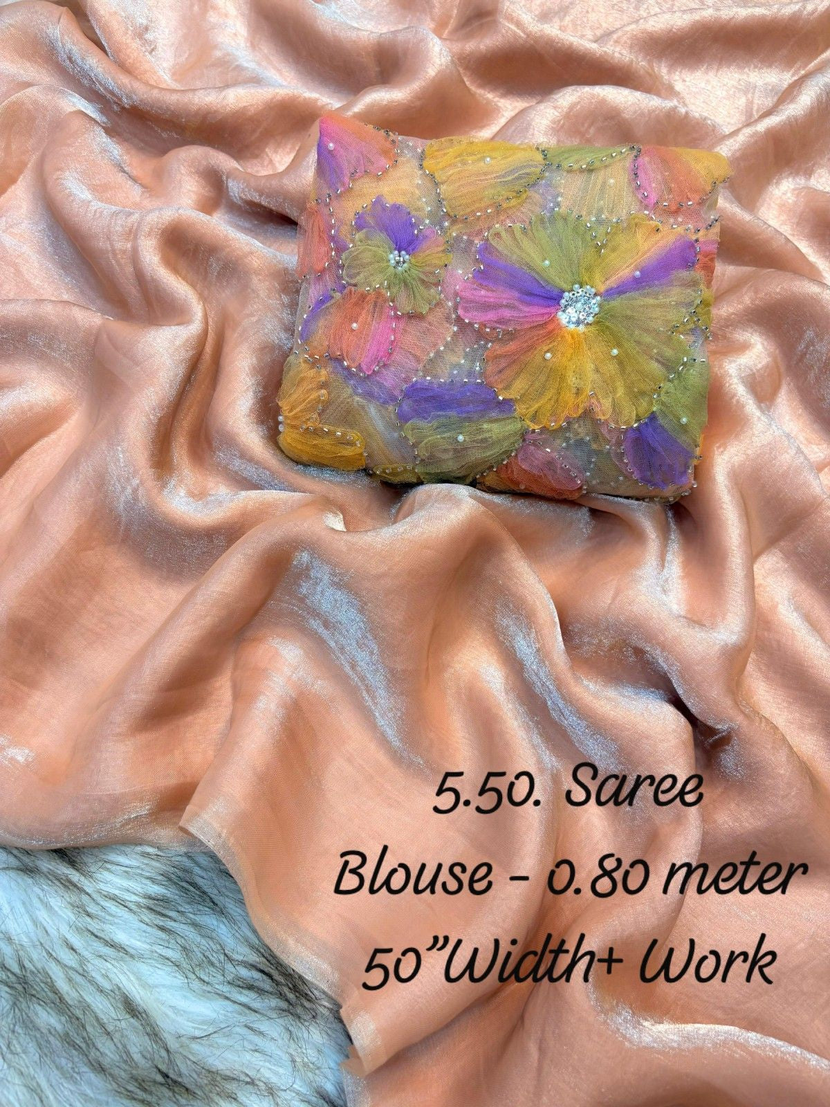 Soft Fandy Satin Silk Designer Saree