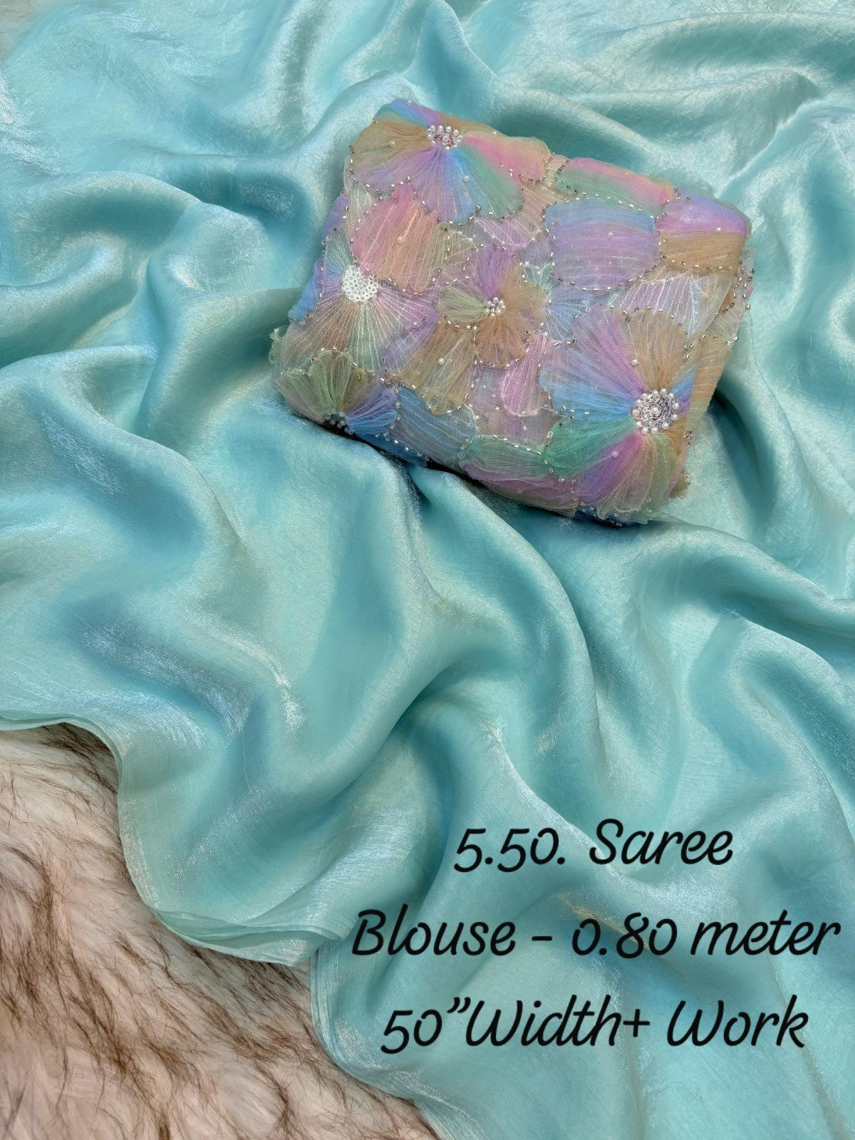 Soft Fandy Satin Silk Designer Saree