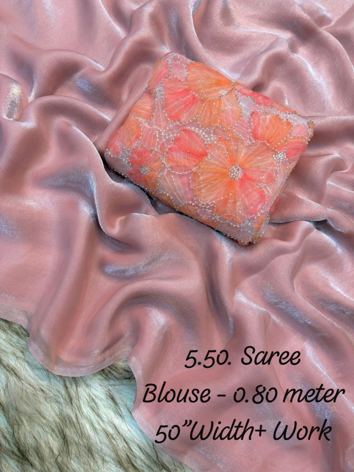 Soft Fandy Satin Silk Designer Saree
