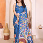 Manipuri Silk Kalamkari Mirror Work Saree