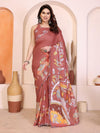 Manipuri Silk Kalamkari Mirror Work Saree
