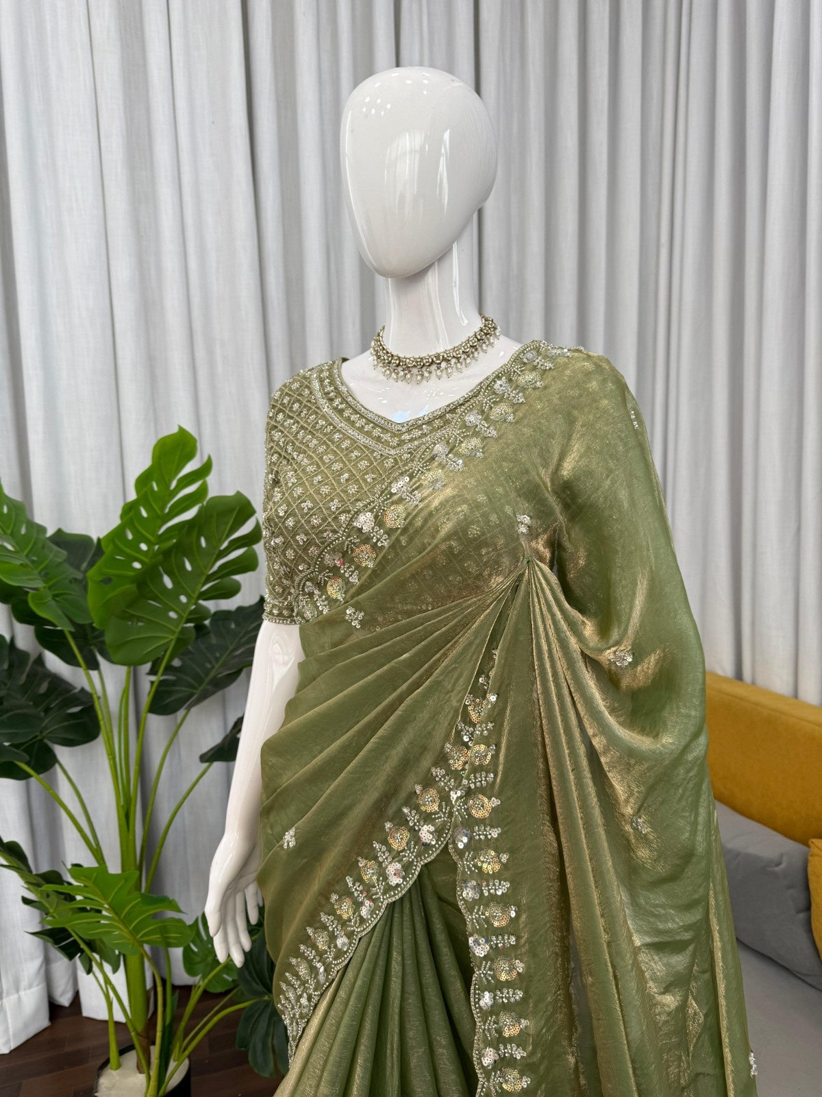 Royal Beads Designer Fendy Silk Saree