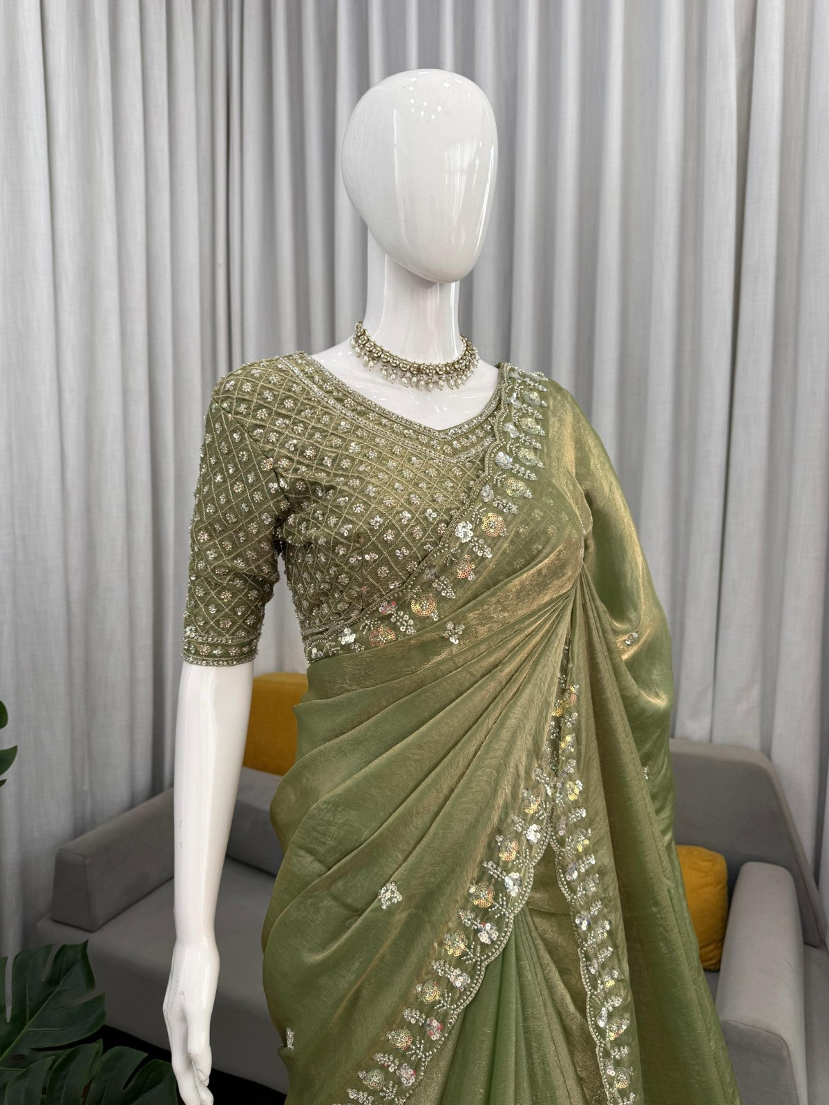 Royal Beads Designer Fendy Silk Saree
