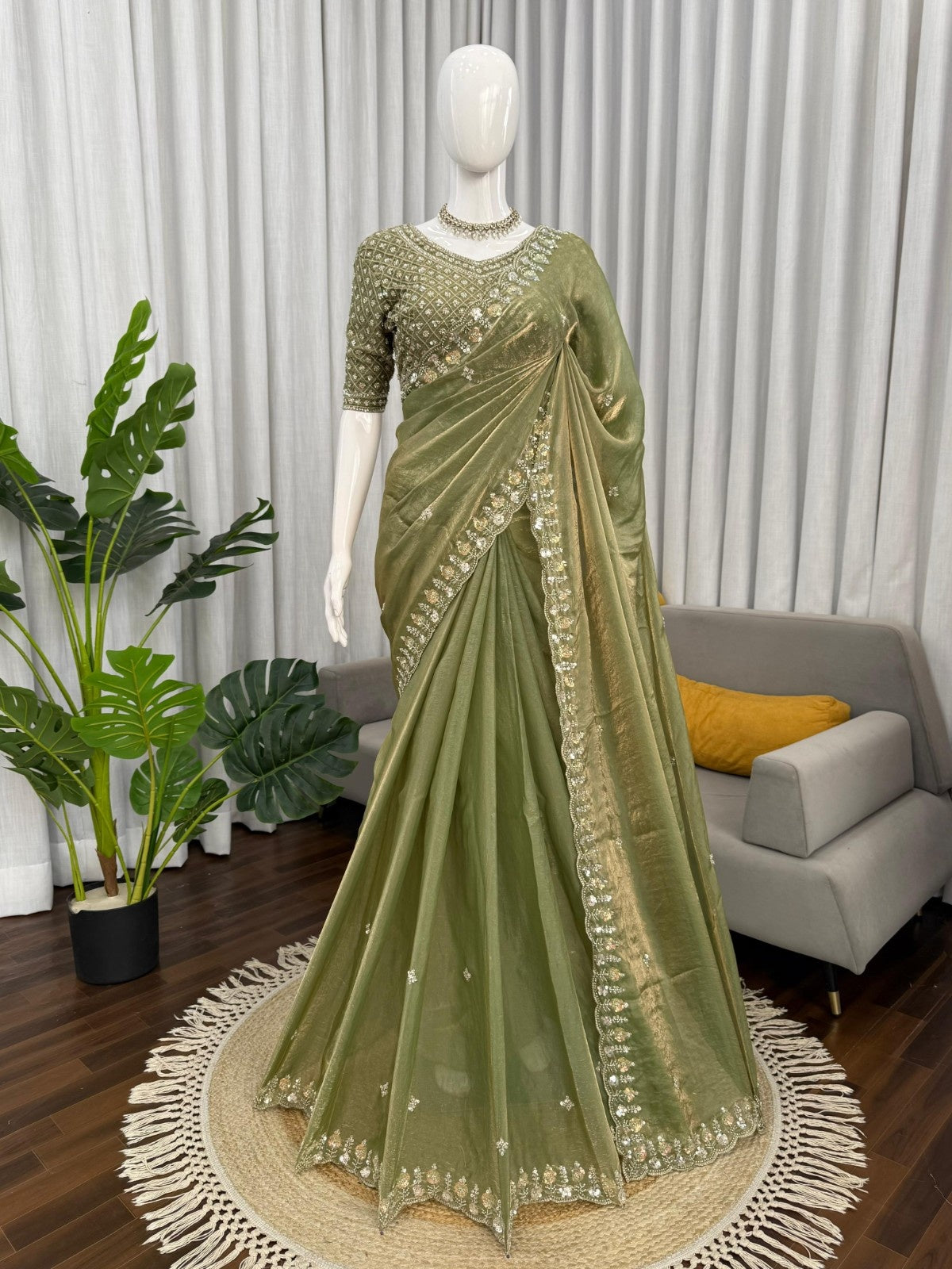 Royal Beads Designer Fendy Silk Saree