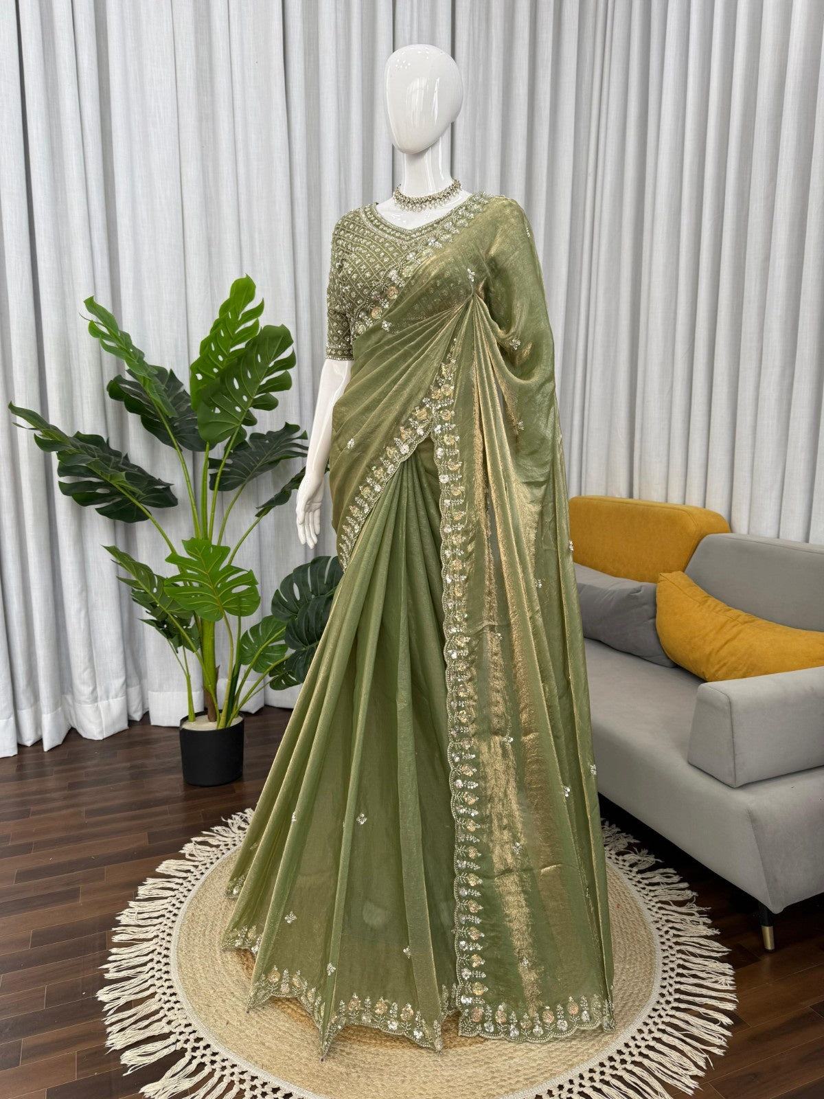 Royal Beads Designer Fendy Silk Saree
