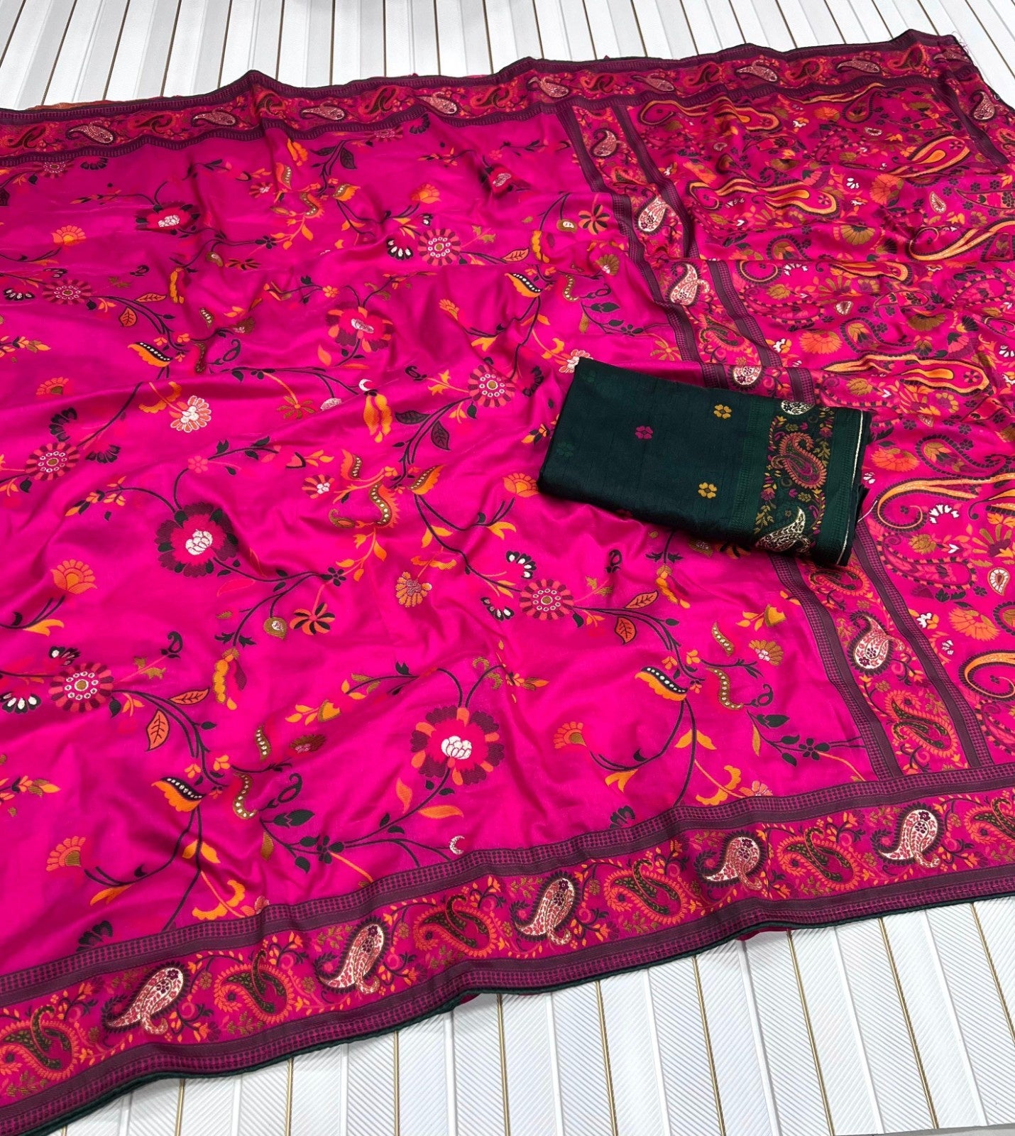 Rajwadi Kashmiri Pashmina Weaving Saree