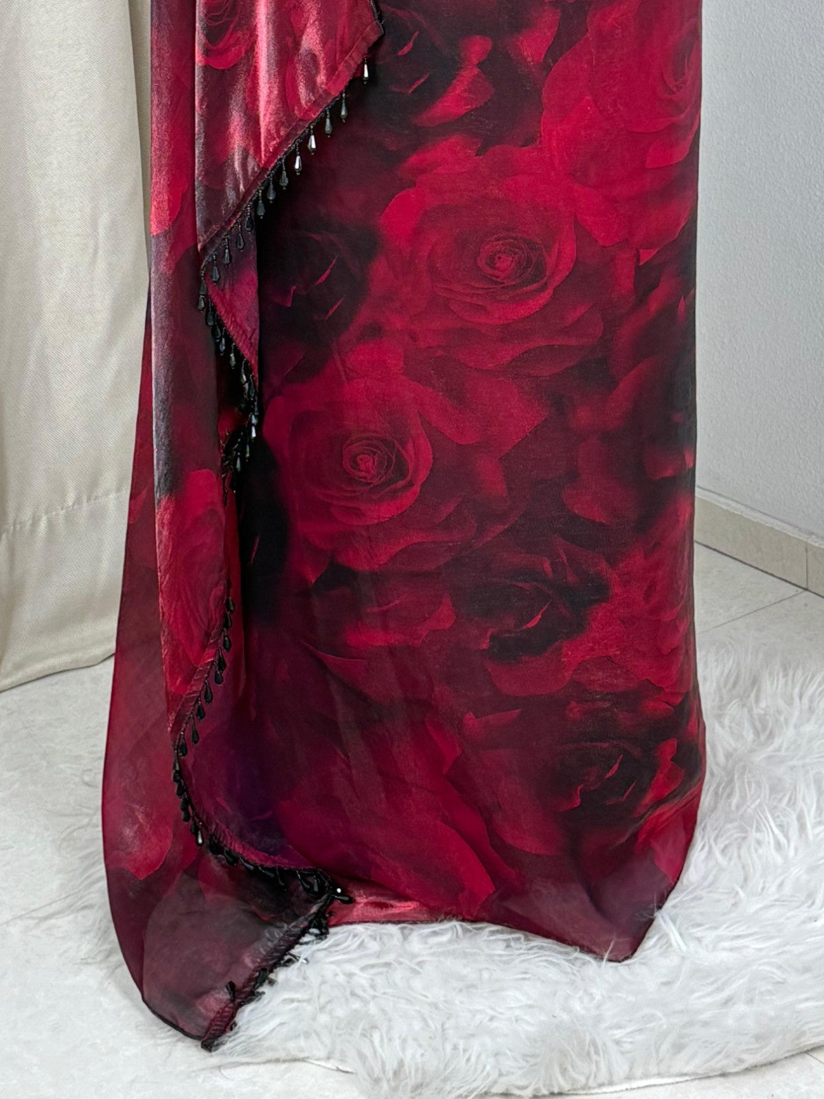 Victoria Beads Satin Designer Saree