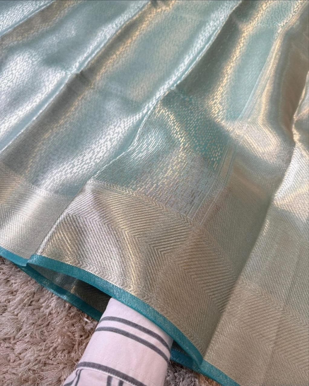 NEW SKYBLUE – Banarasi Brocade Tissue Silk Saree Collection