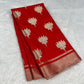 RED Banarasi Soft Semi Katan Silk Saree