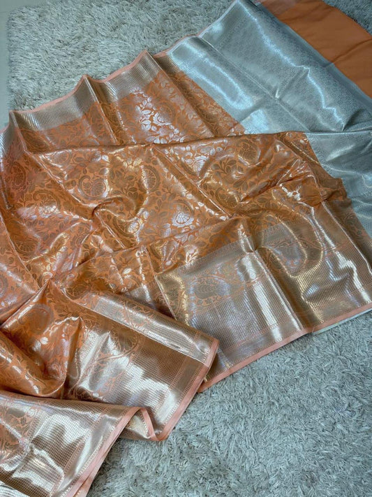 Lavender Amethyst Banarasi Silk Saree