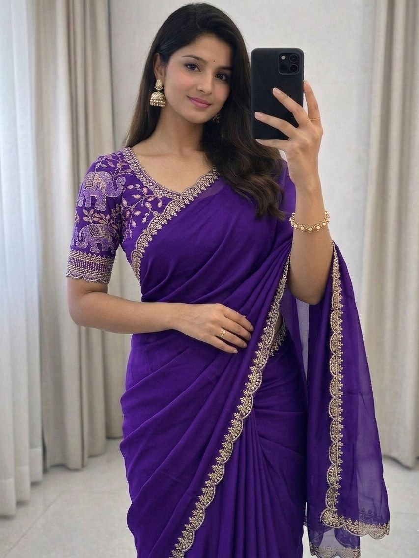 Rangoli Silk Multi Embroidery Saree