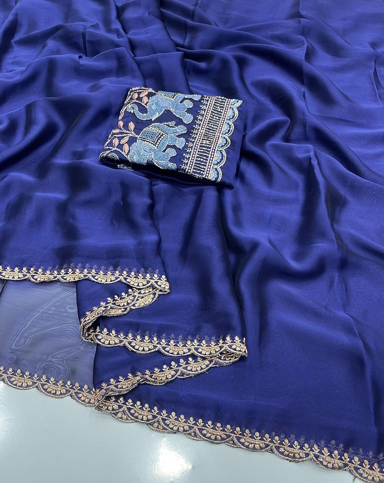 Rangoli Silk Multi Embroidery Saree