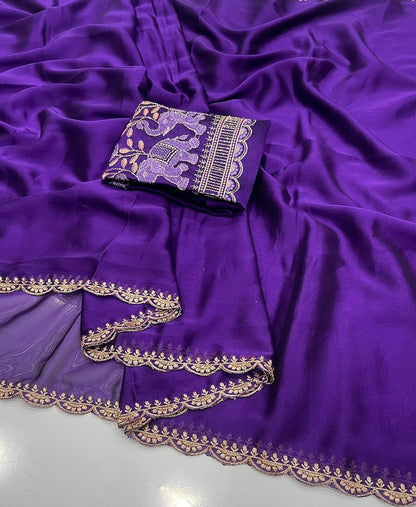 Rangoli Silk Multi Embroidery Saree
