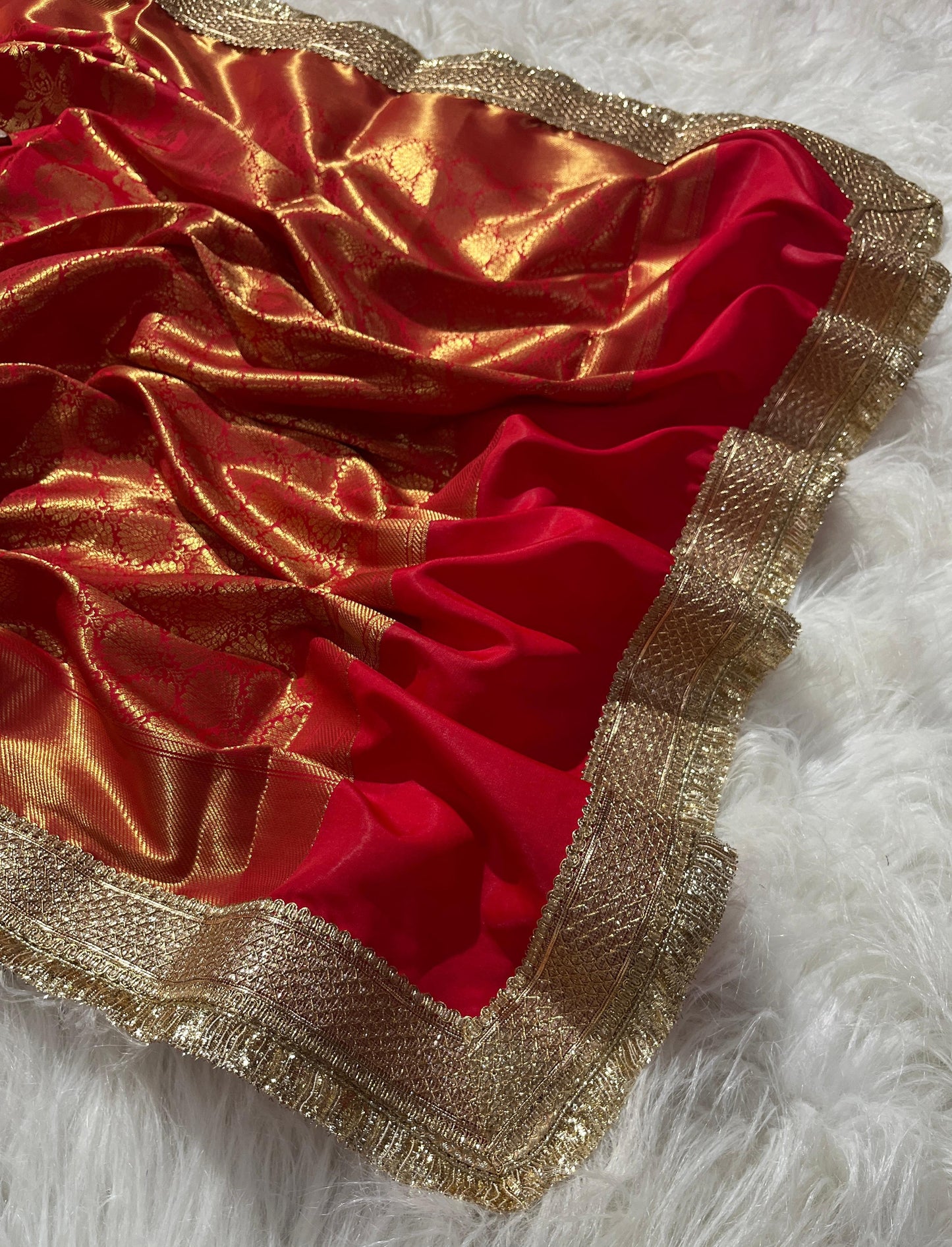 New Premium Red Banarasi Katan Silk Saree