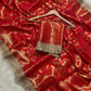 New Premium Red Banarasi Katan Silk Saree