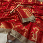 New Premium Red Banarasi Katan Silk Saree