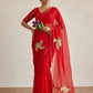 IRA Reet Tulips – Handwork Moss Chiffon Saree